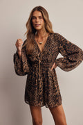 Animal Print Surplice Romper FRP0006