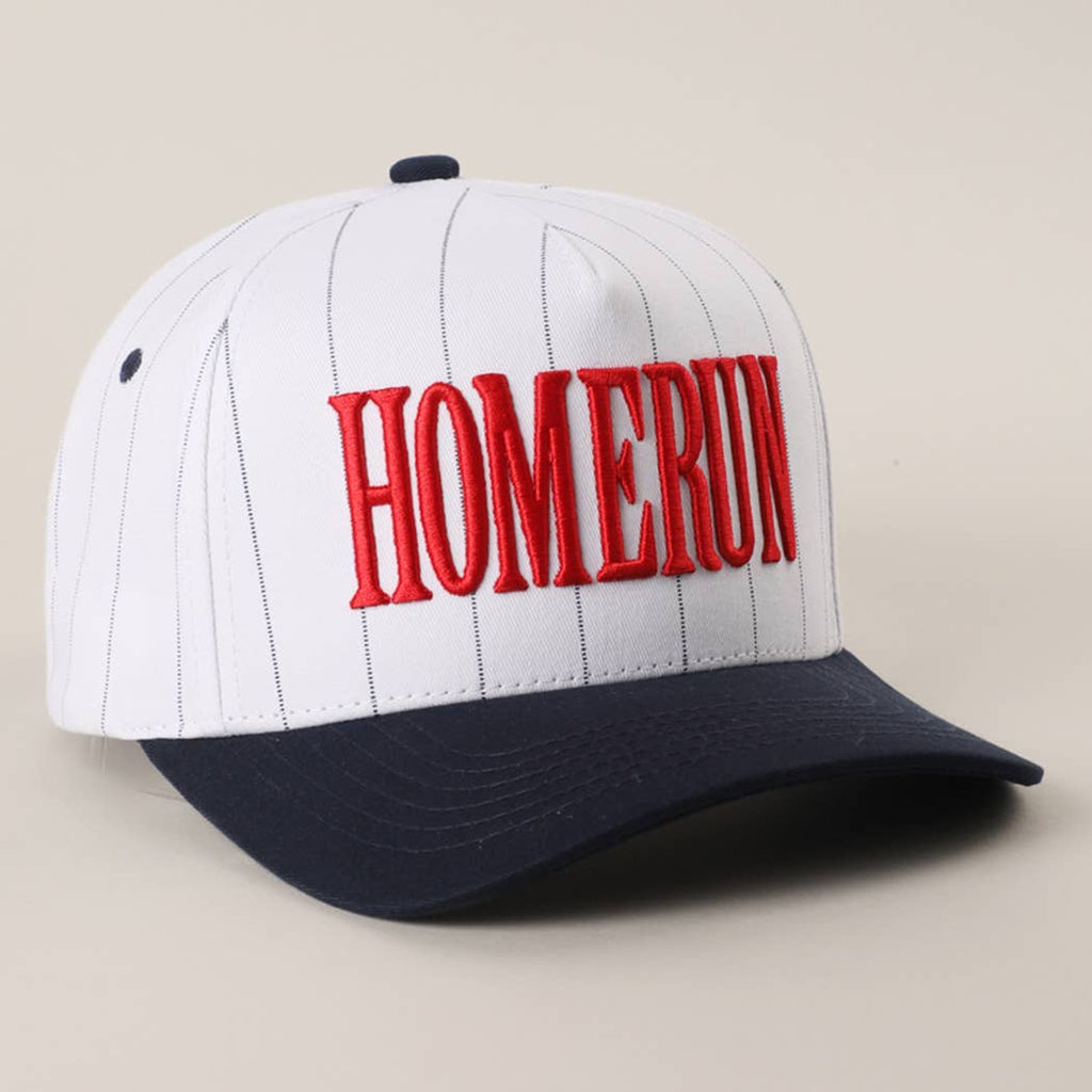 HOMERUN Pinstripe Embroidered Trucker Hat