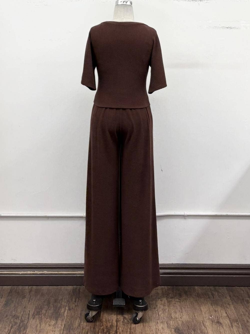 Hacci Rib Matching Pant Set