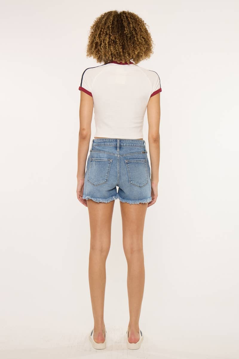 KanCan High Rise Light Wash Shorts