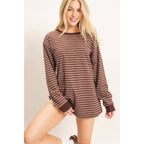 Striped Long Sleeve Crew Neck Top