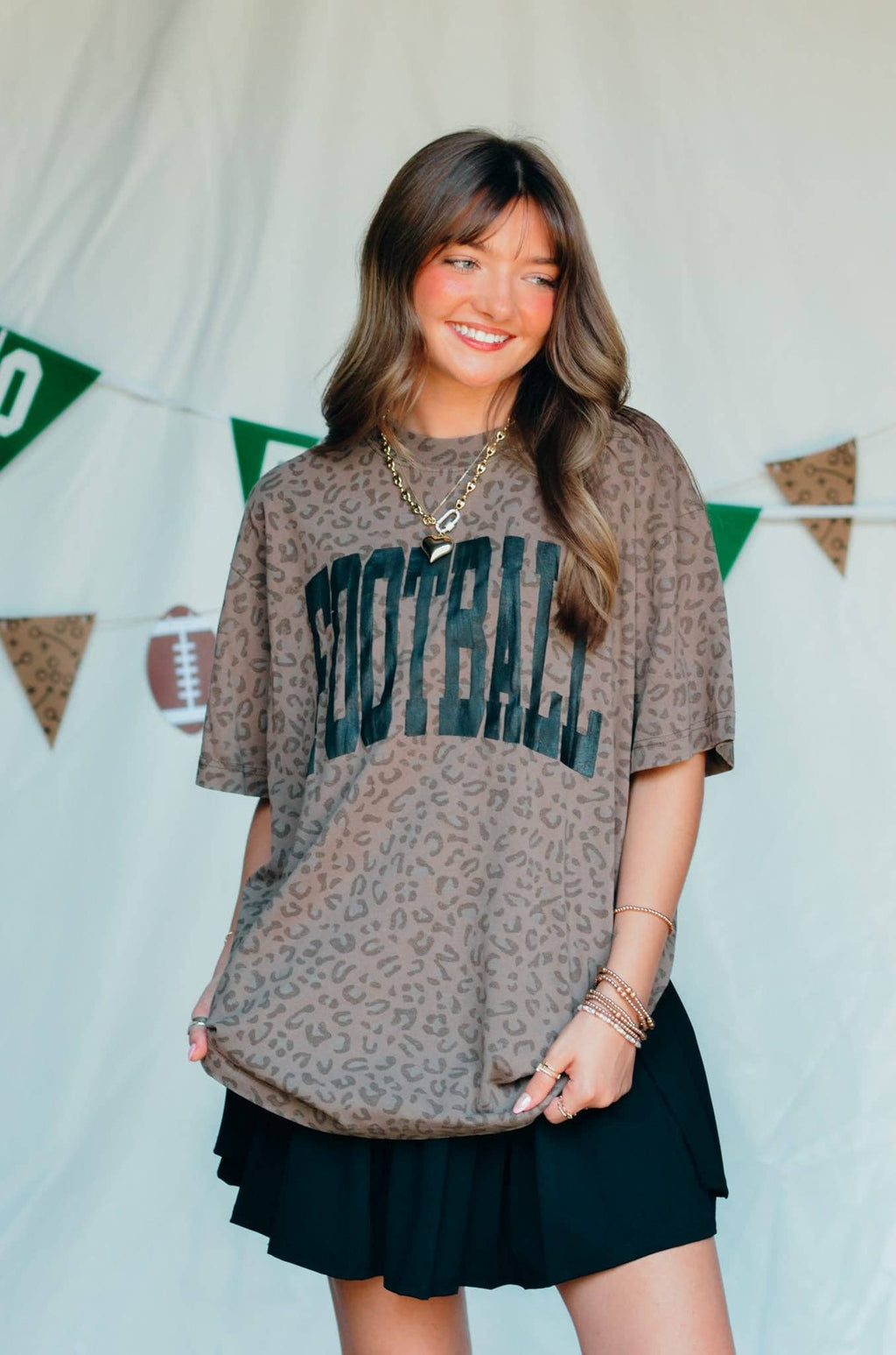 Football Brown Leopard Tee