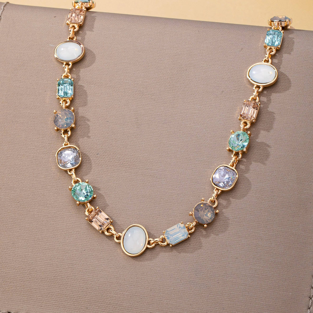 Multi Gemstone Opal Crystal Link Necklace | 80N93406