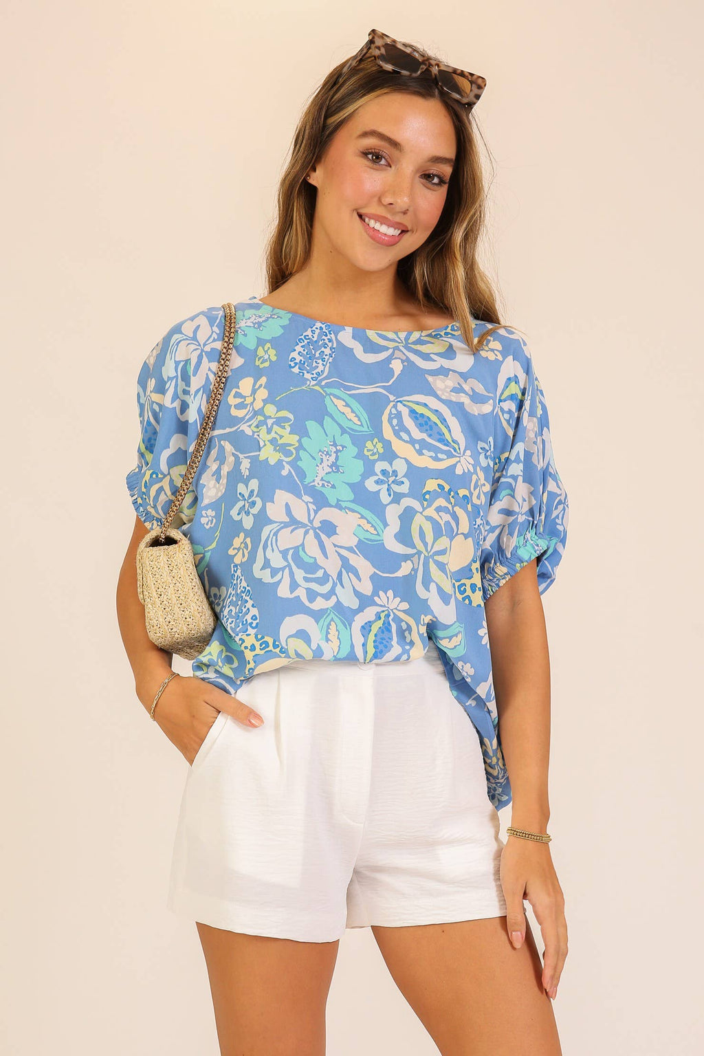 Coastal Bloom Printed Blouse