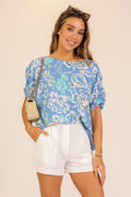 Coastal Bloom Printed Blouse