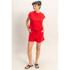 Cap Sleeve Boxy Top And Shorts Set