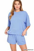 Rib Tee & Shorts 2pc Set