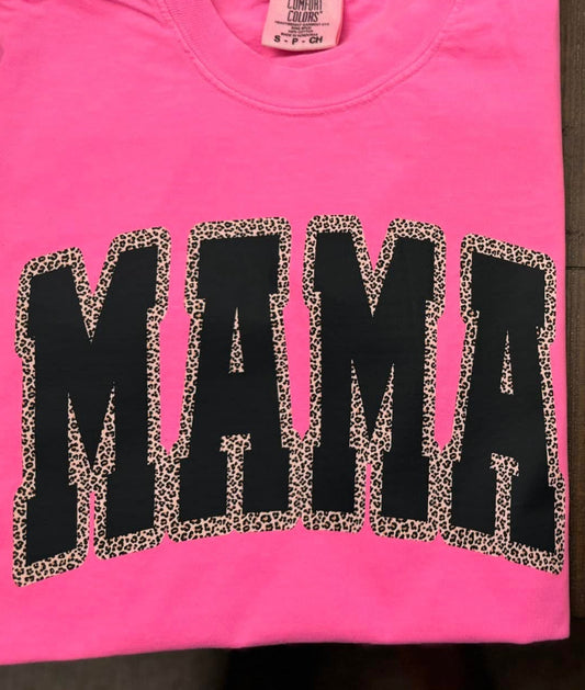 Mama Varsity Cheetah Tee