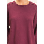 Raw Edge Waffle Sweatshirt