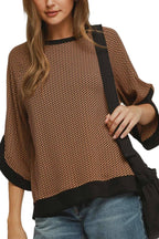 Textured Knit Raglan Sleeve Top