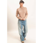Roll Neck Sweater With Reversed Seam