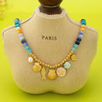 Nautical Blue Beaded Sealife Charm Necklace | 80N92927