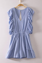 NP71067-Back Cutout Detail Ruffled Sleeve Romper