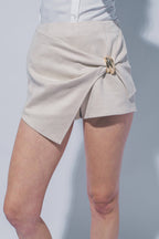 Overlay Mini Skort w/ Gold metal ring