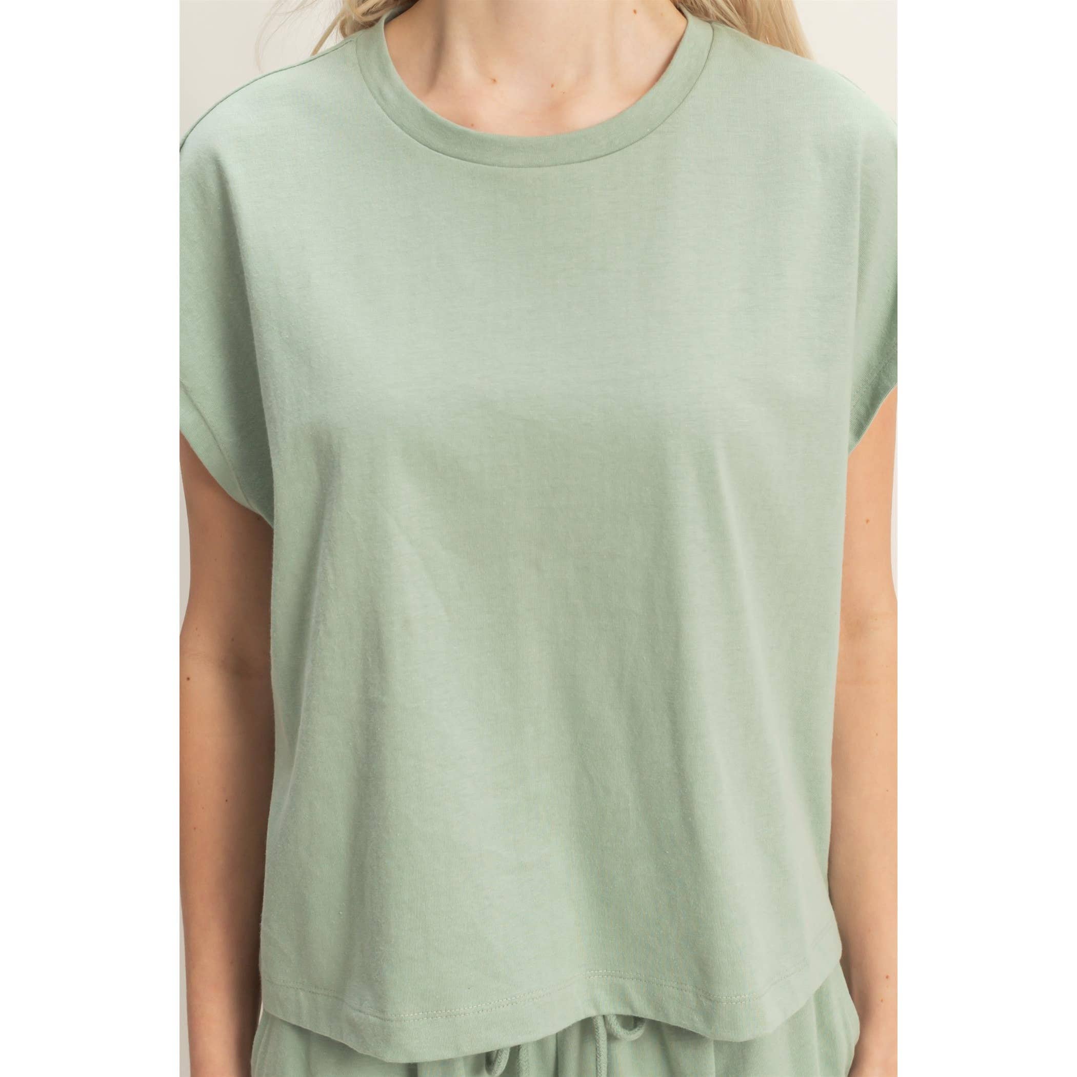 Cap Sleeve Boxy Top And Shorts Set