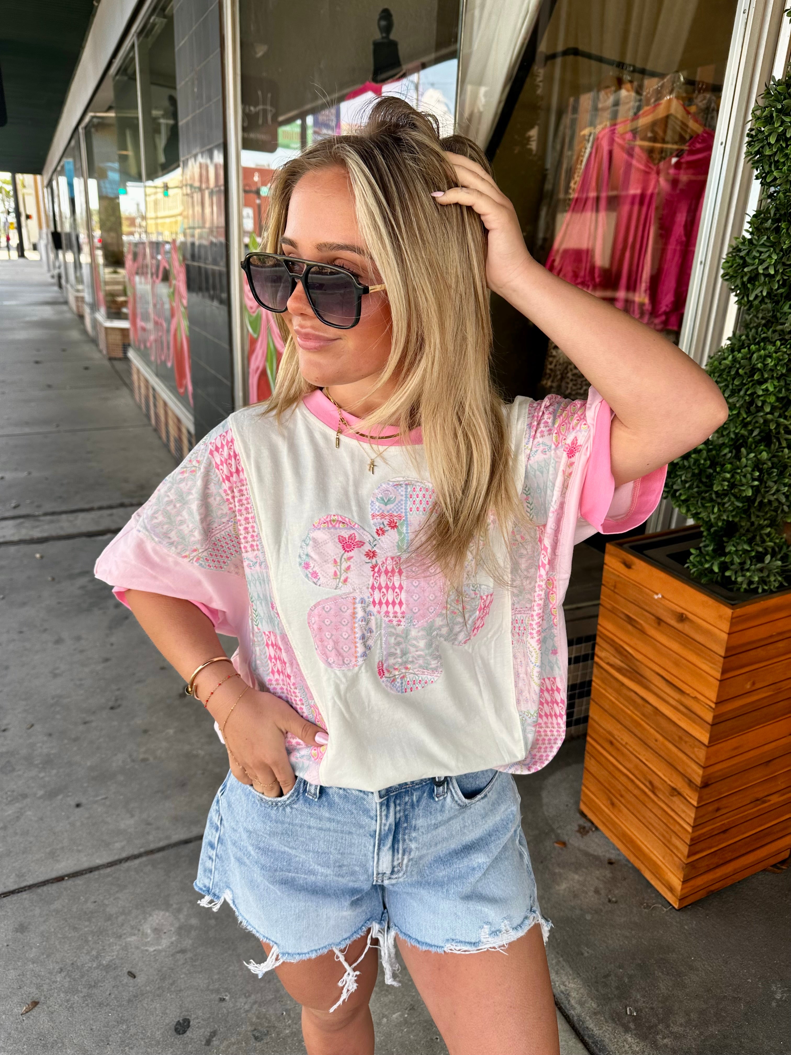 Floral Patchwork Relaxed Top