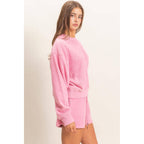 Contrast Sweatshirt & Shorts Set