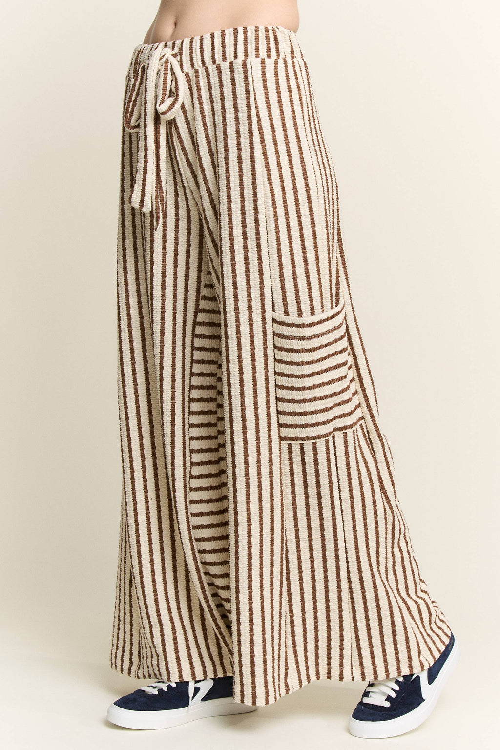 STRIPE WIDE LEG PANTS CREAM EDITION