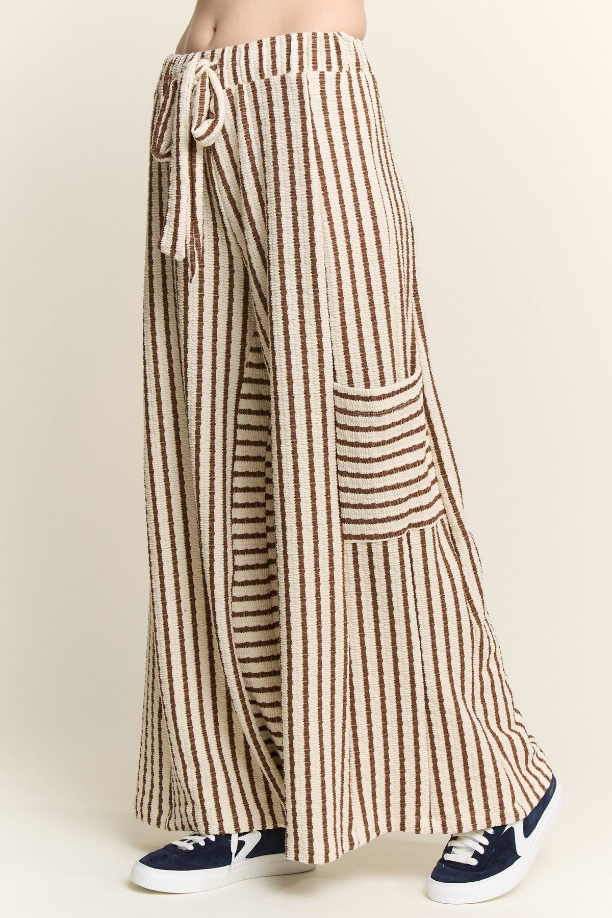 STRIPE WIDE LEG PANTS CREAM EDITION