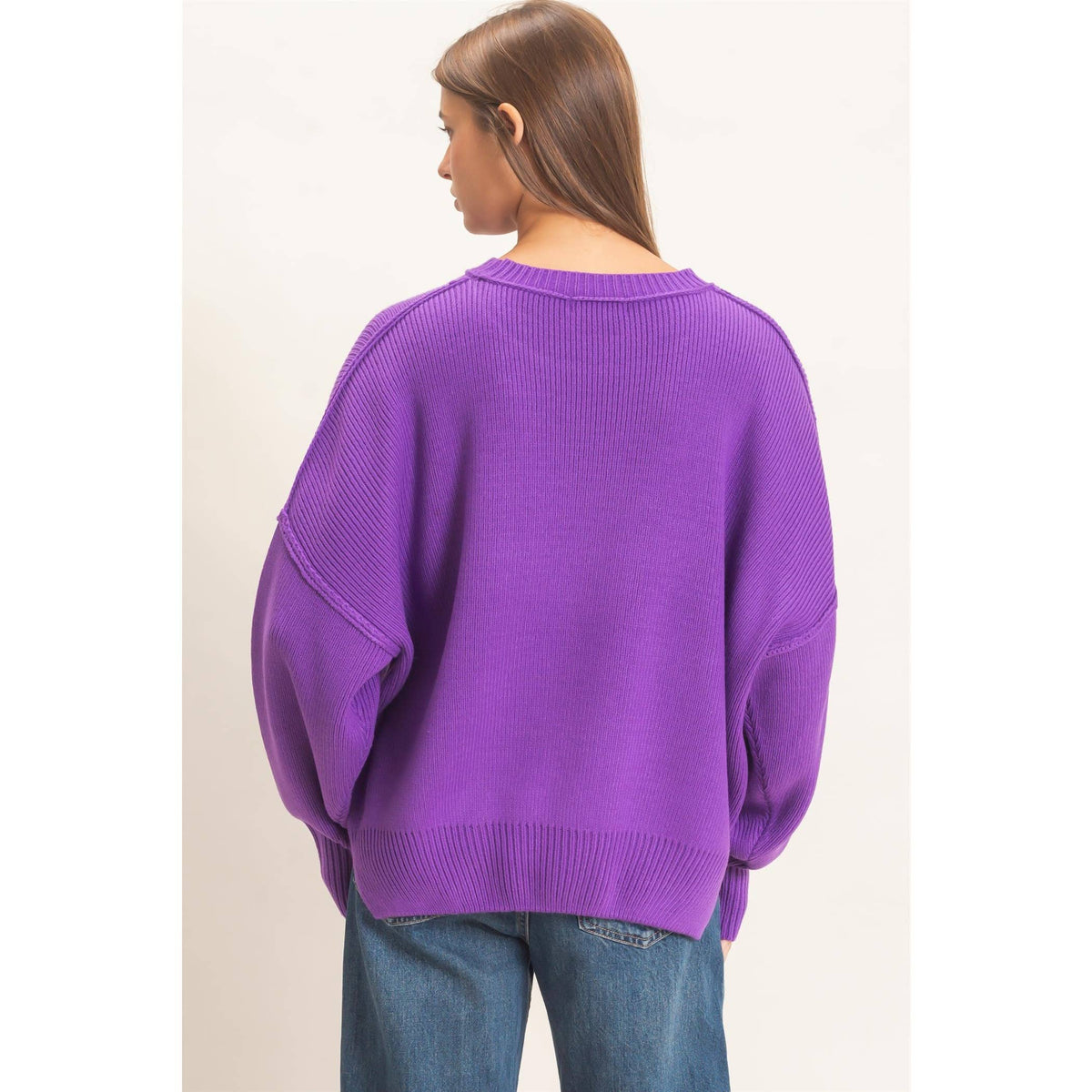 Ribbed Crew Neck Sweater