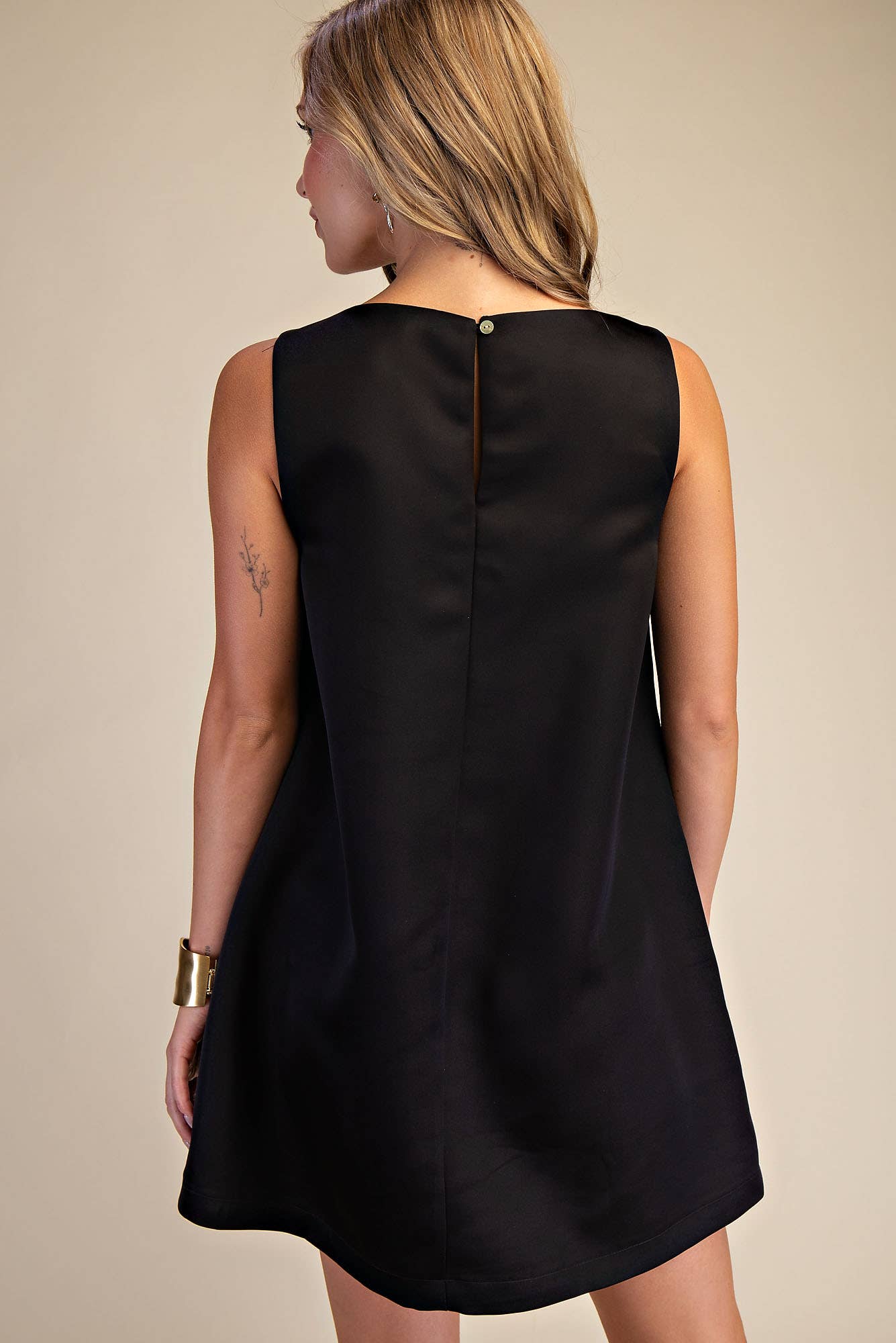 Round Neck Shift Mini Dress