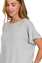 Cropped Round Neck Tee