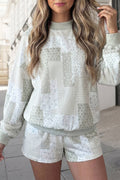 Patchwork Floral Print Shorts Set | S-XL & Plus 1X-4X