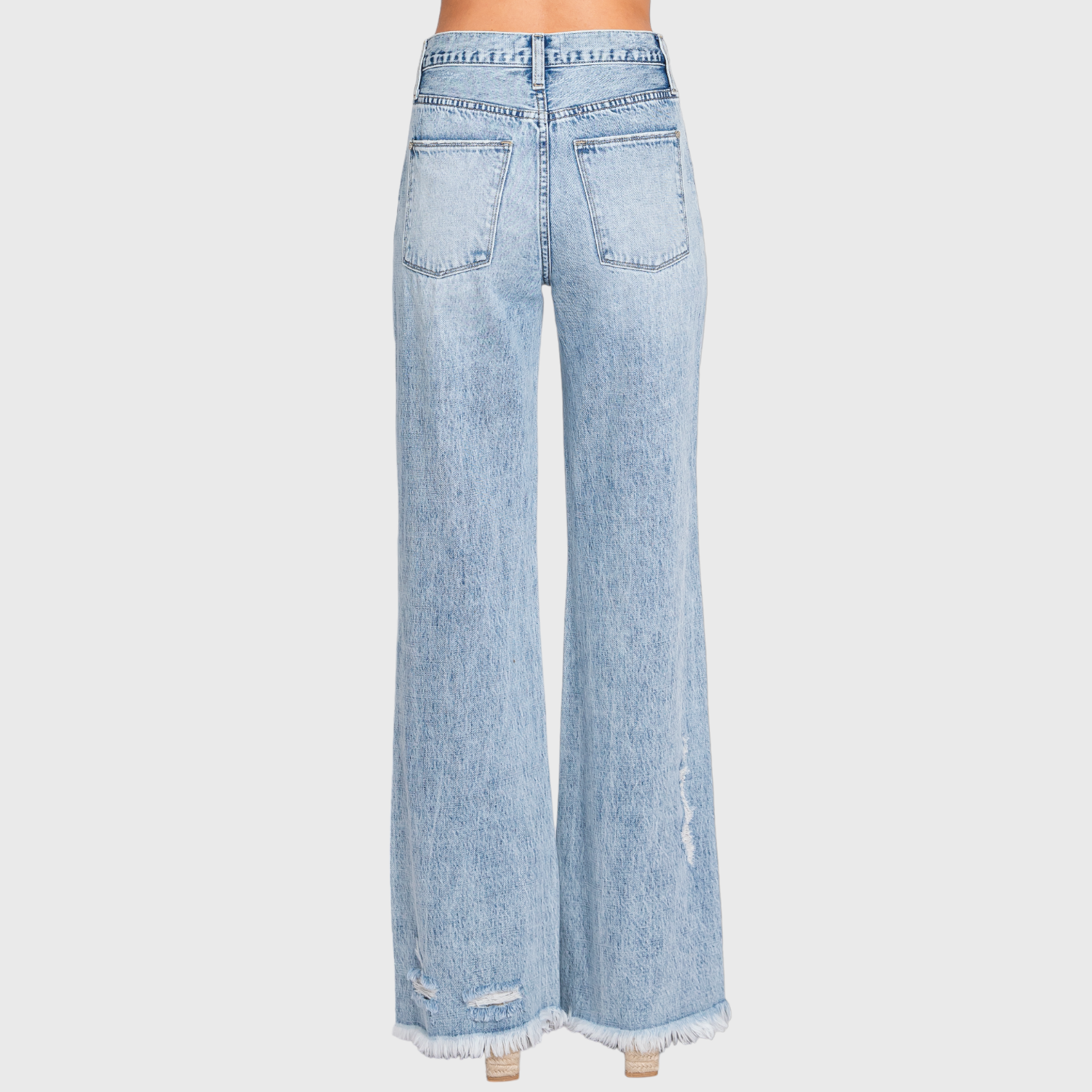 P865VXF-LT DESTROYED HIGH RISE RIGID VINTAGE FLARE JEANS