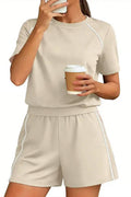 Athleisure Contrast Trim Two Piece Lounge Set