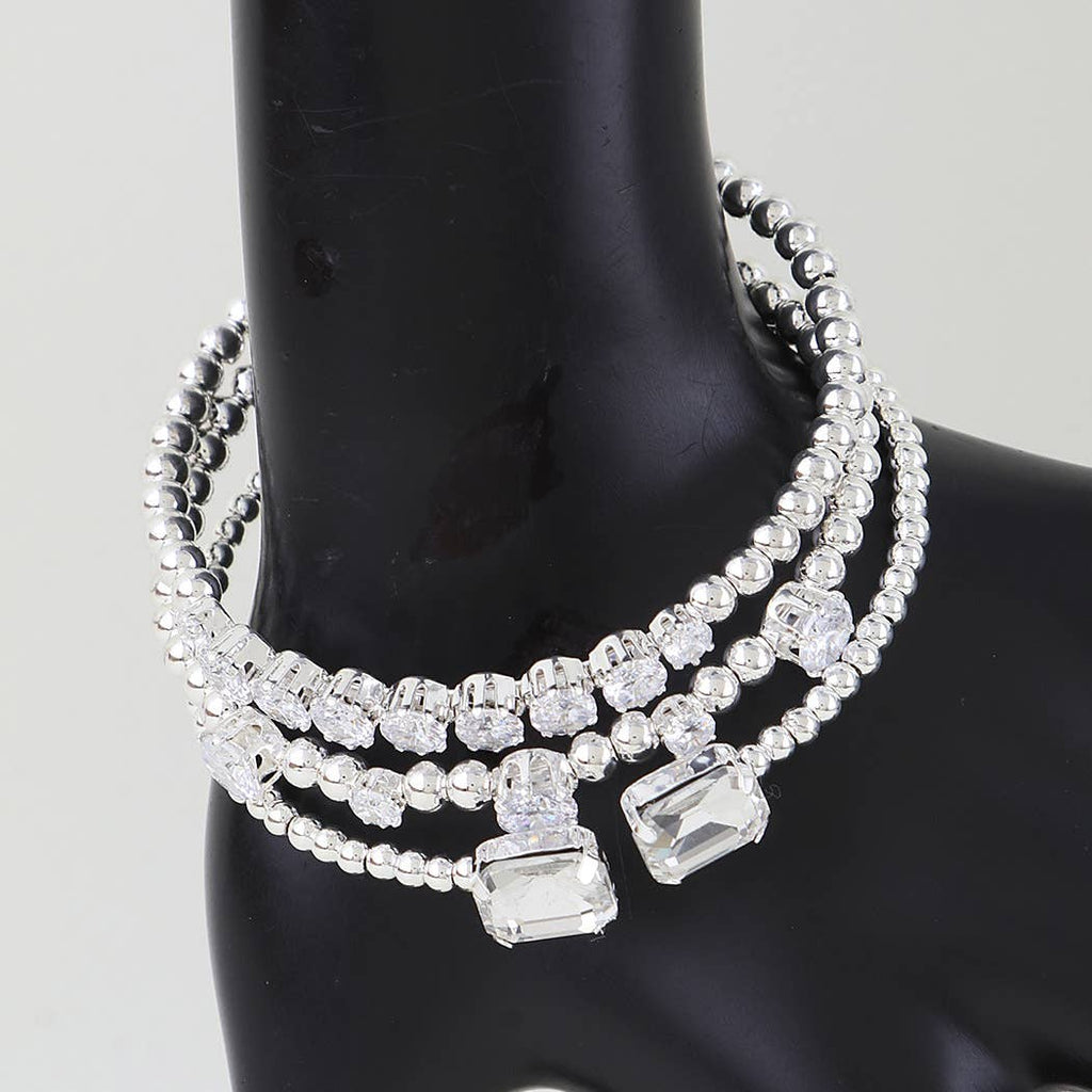 Multi Cubic Zirconia Beaded Bracelet