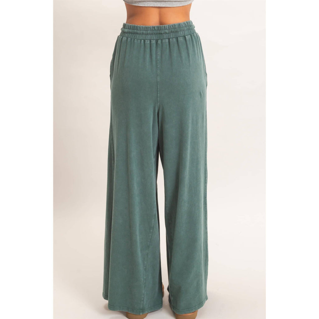 Wide Leg Mineral Wash Pants