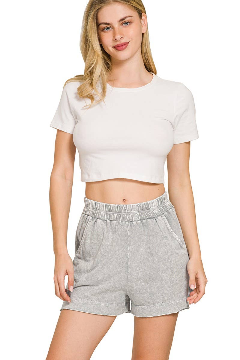 Halo Snow Washed Boxy Top N Shorts Set
