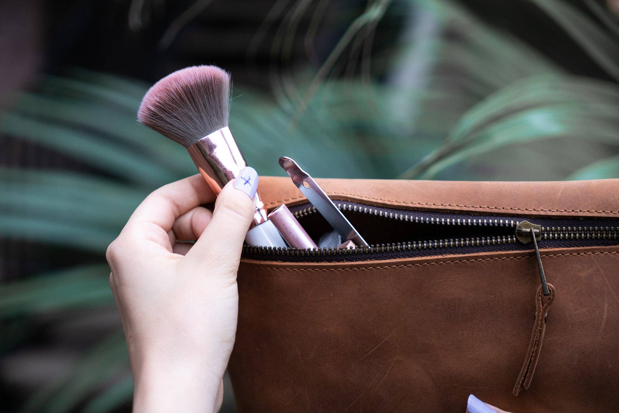 Personalized Leather Make Up Bag, Perfect Bridesmaid Gift, Makeup Organizer, Cosmetic Bag, Makeup Case, Make Up Bag Gift for Women, Personalized Makeup Bag