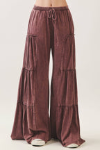 Mineral Washed Tiered Wide Leg Pants HP5033P1