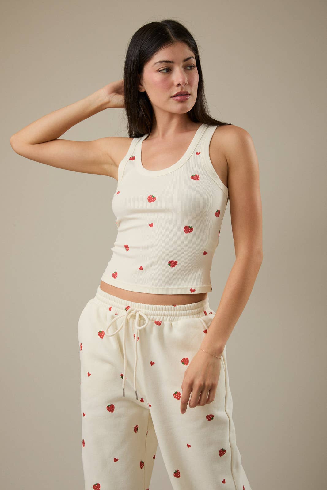 Strawberry Scoop Neck Tank Top