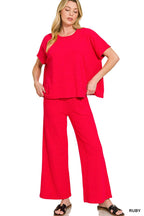 Cotton Slub Top And Pants Set