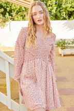 DITSY FLOWER SMOCKING DETAIL MINI DRESS