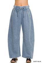 Barrel Leg Washed Sweatpants w/ Pockets