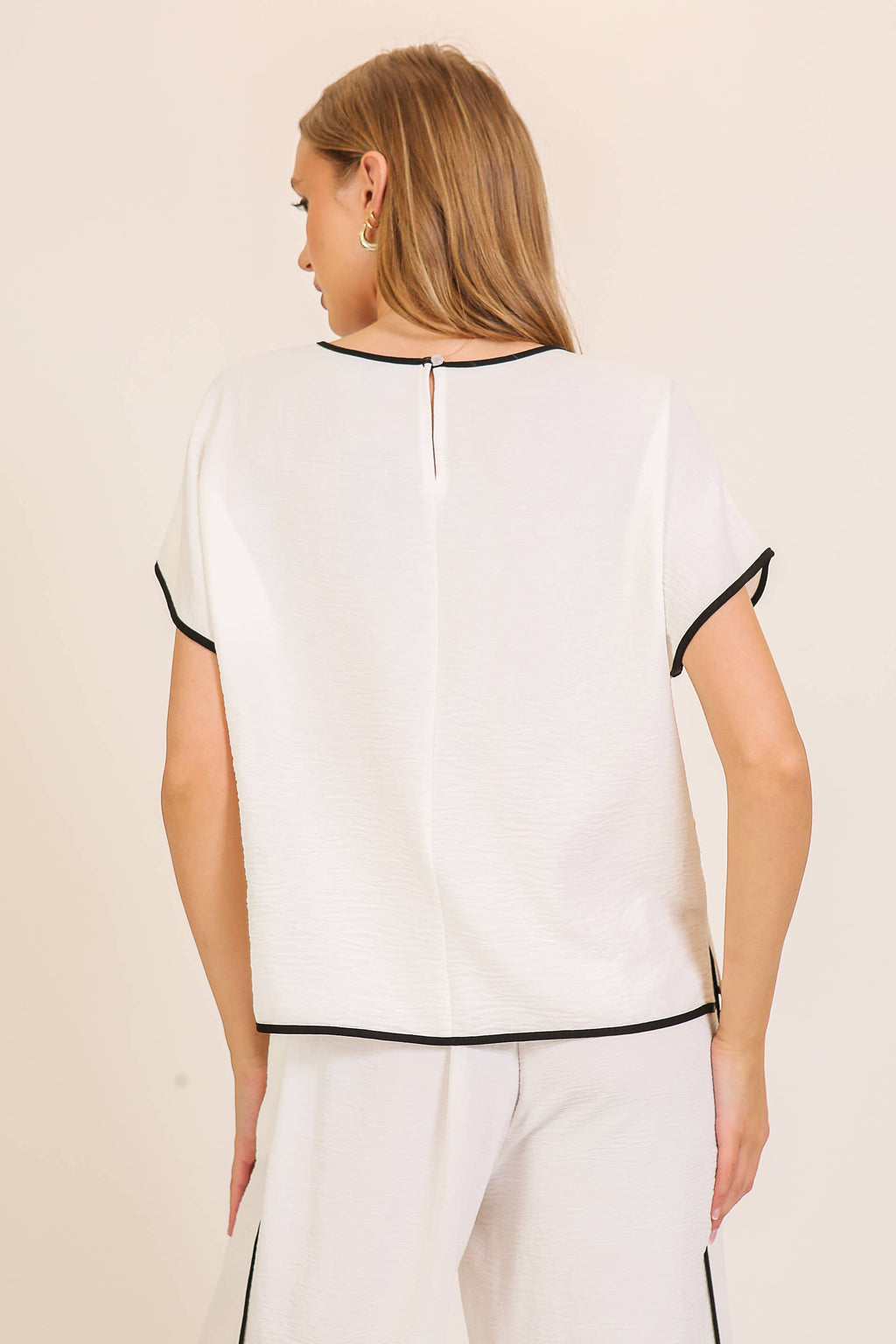 Contrast Trim Two-Piece Lounge Set