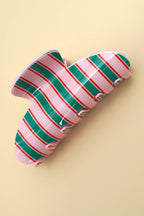 JUMBO STRIPE PLAID OVAL HAIR CLAW CLIPS | 40H1069