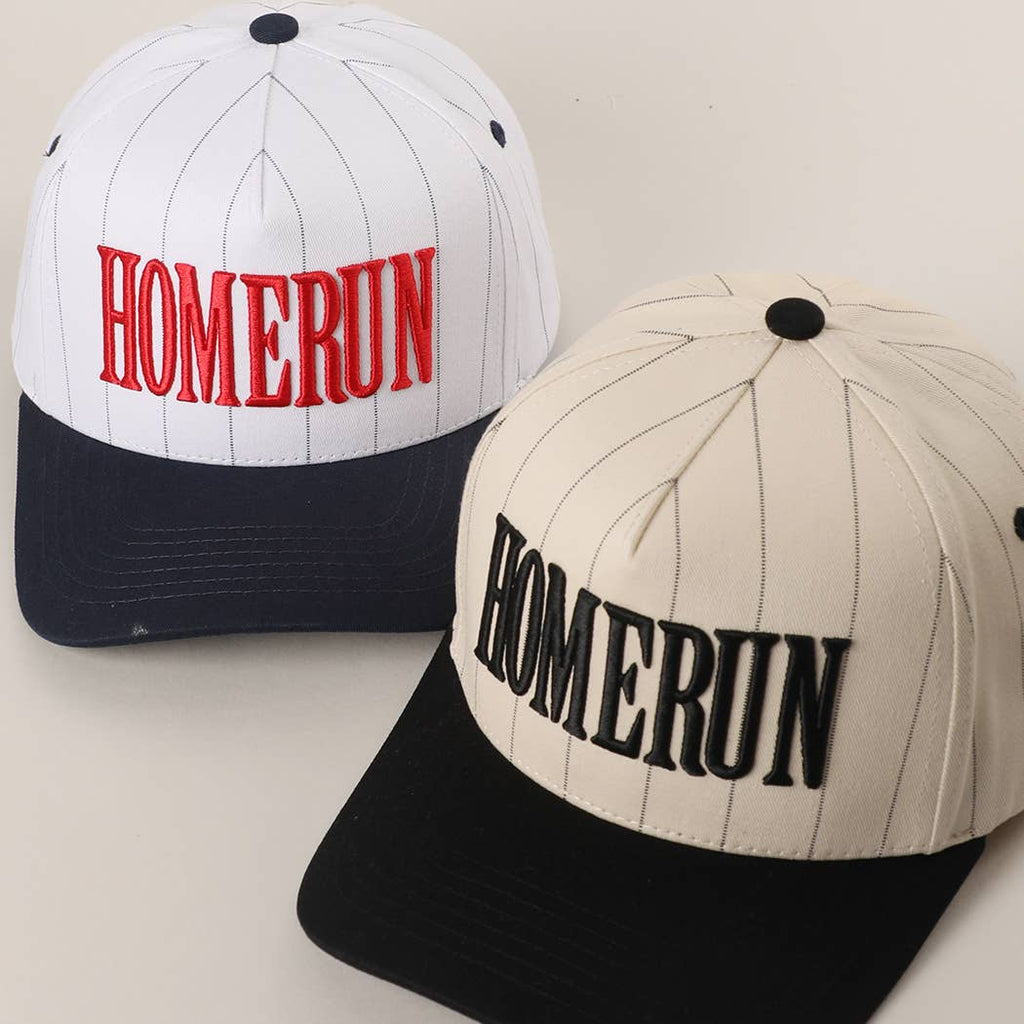 HOMERUN Pinstripe Embroidered Trucker Hat