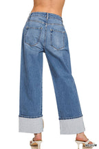 High Rise Cuffed Wide Leg Jeans