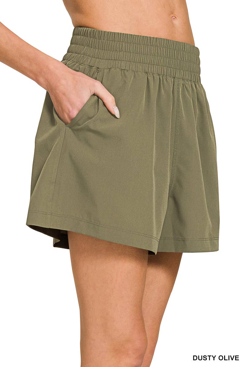 Soft Woven Lined Shorts With Pocket - Zenana