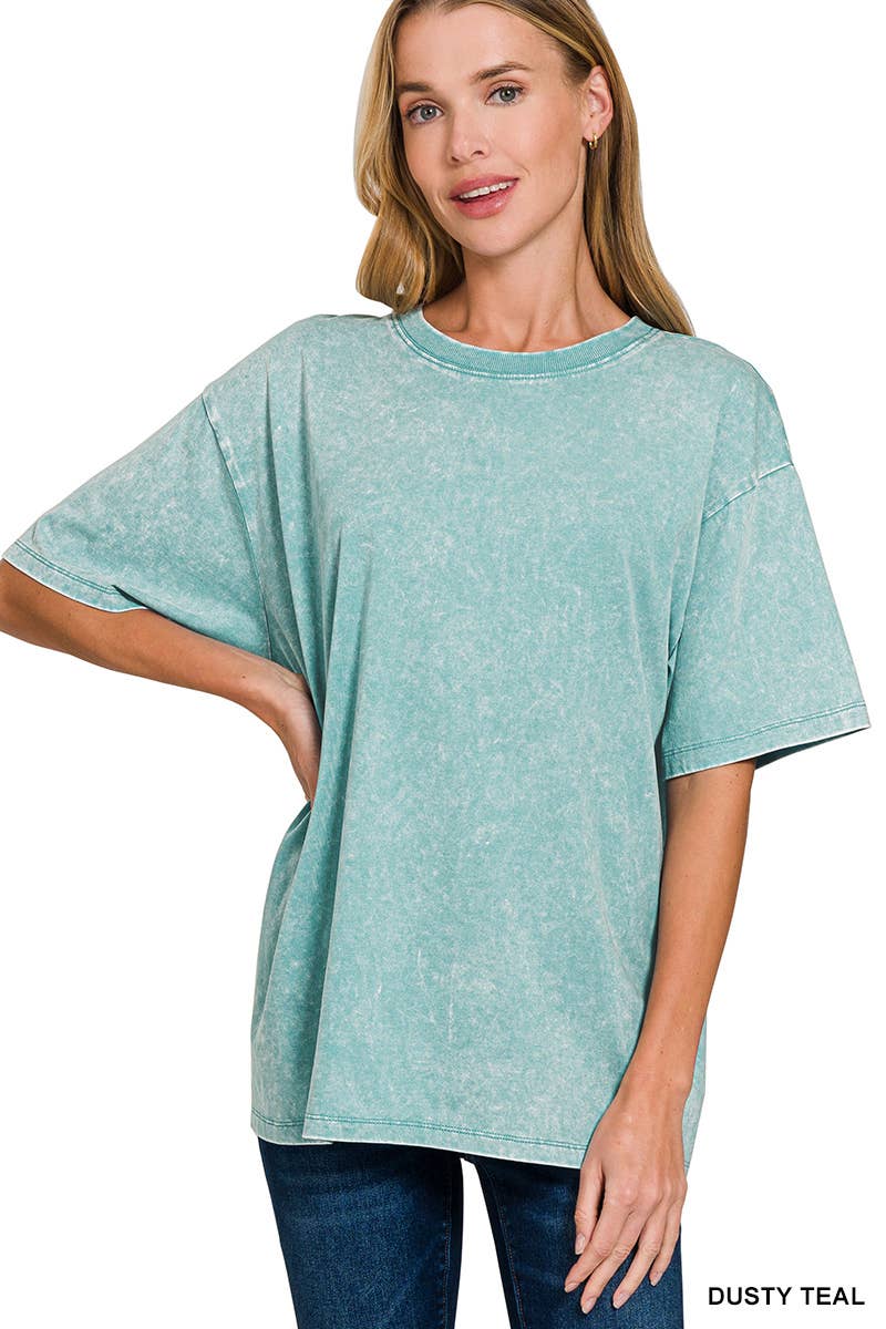 `Vintage Wash Oversize Cotton Tee