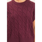 Cable Knit Cap Sleeve Sweater