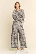 PLUS SIZE HUNTING CAMO LONG PANTS LOUNGE SET