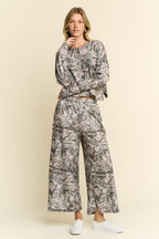 PLUS SIZE HUNTING CAMO LONG PANTS LOUNGE SET