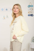 BEACH COWGIRL LONG SLEEVE KNIT TOP: LIGHT PINK
