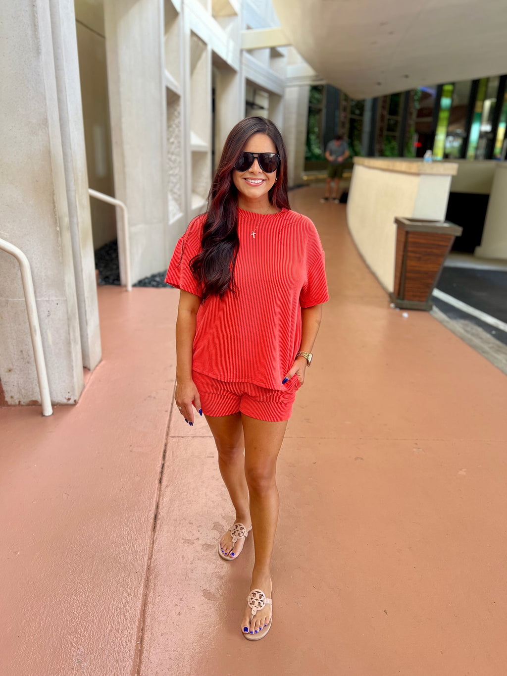 Kinsey Ribbed Loose Fit Tee and Shorts Set