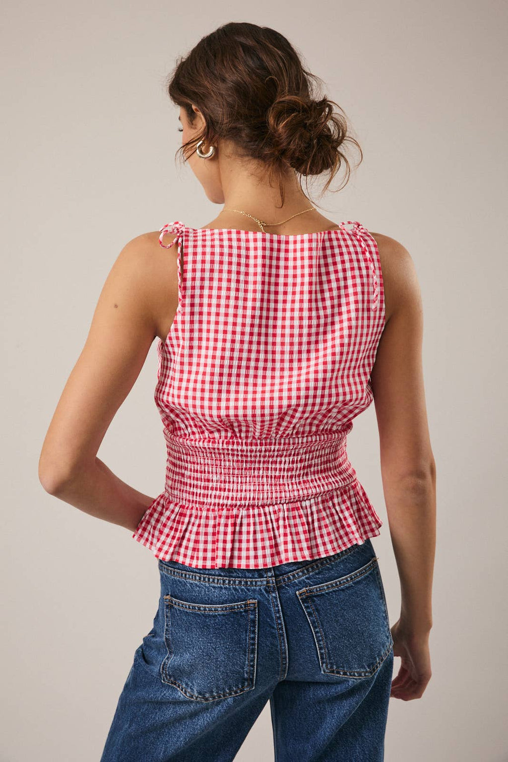 Strawberry Girl Gingham Top